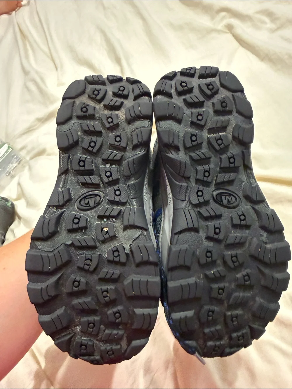 Merrell Boys Hiking Shoes | Size 2 | Gray Blue Trail Sneakers